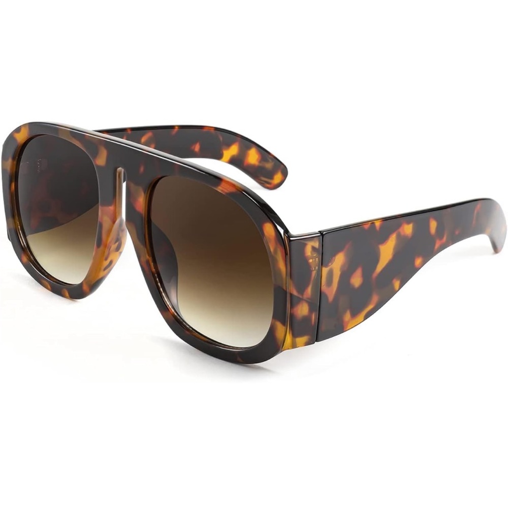 FEISEDY Retro Trendy Aviator Sunglasses for Women Men Oversized